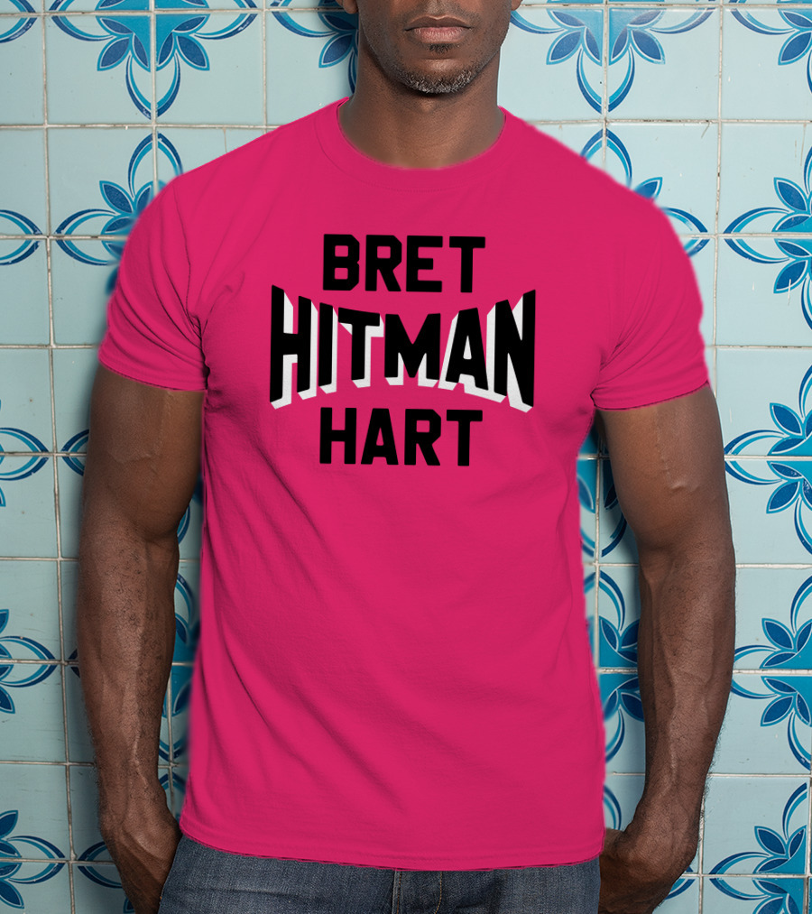 Roots Of Fight Bret Hitman Hart Pink T-Shirt
