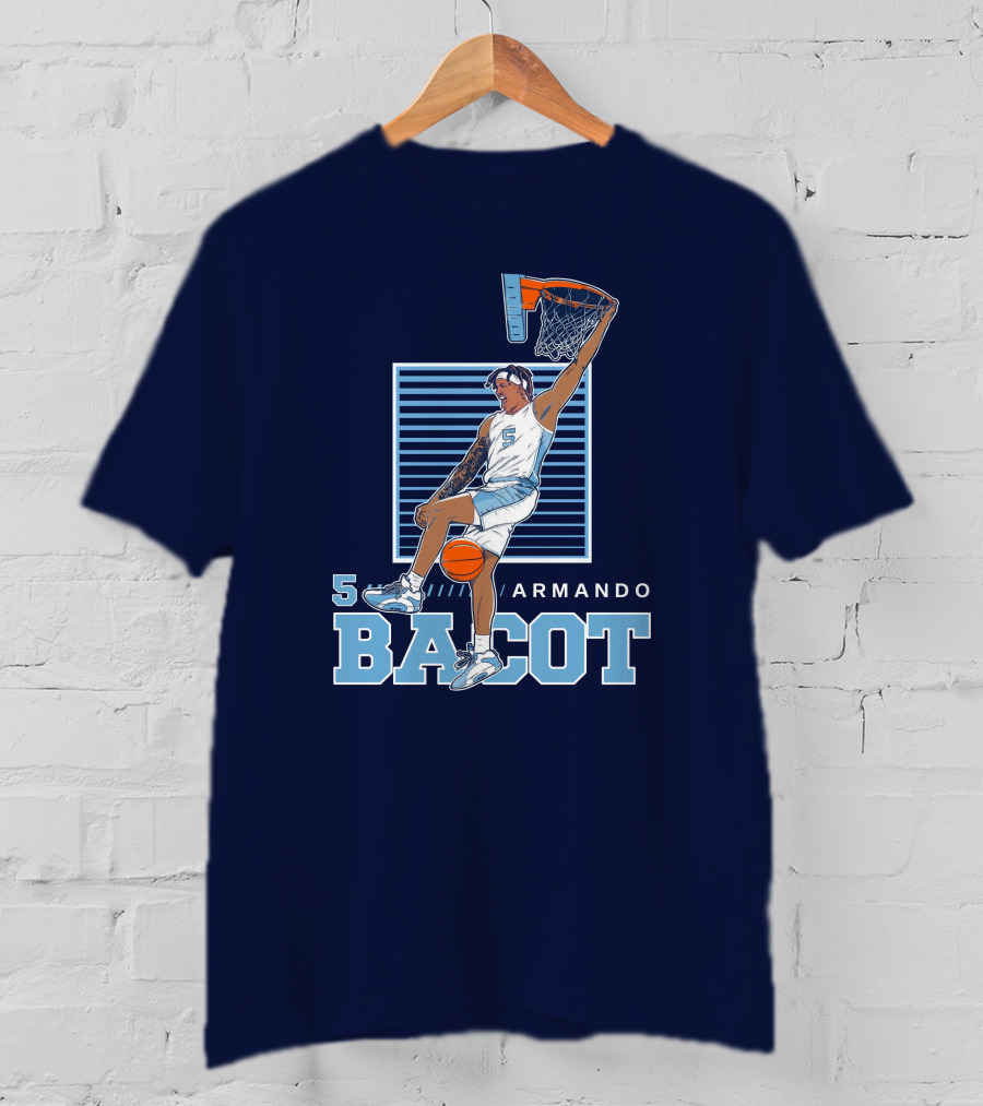 UNC Armando Bacot Dunking Number 5 T-Shirt