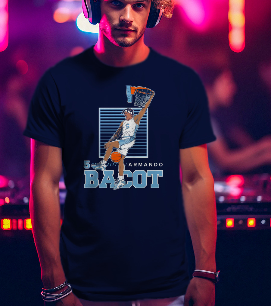 UNC Armando Bacot Dunking Number 5 T-Shirt