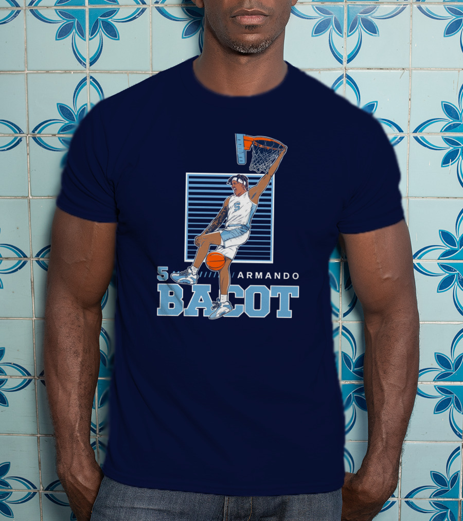 UNC Armando Bacot Dunking Number 5 T-Shirt