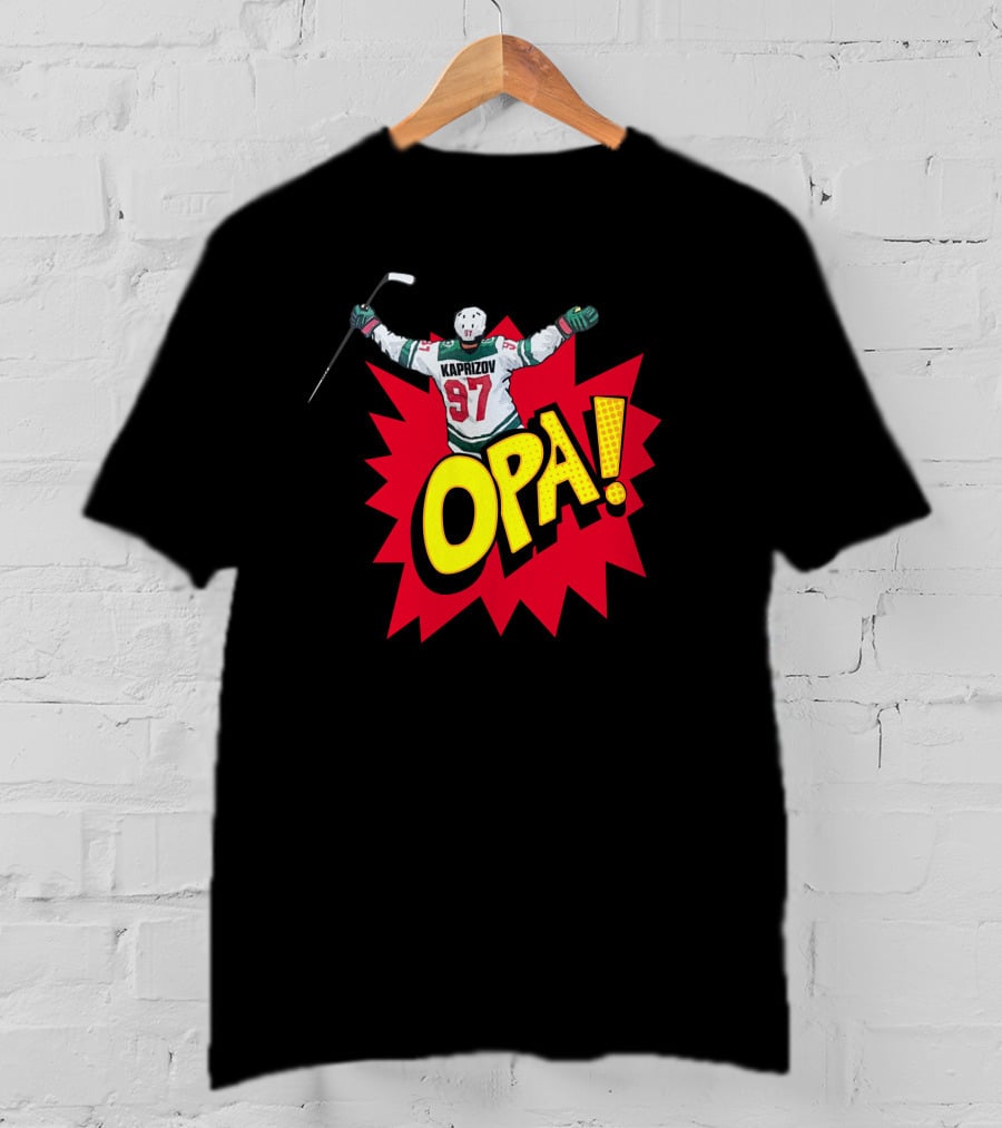 Hockeylodge Store Kirill Kaprizov 97 Opa Explosion T-Shirt