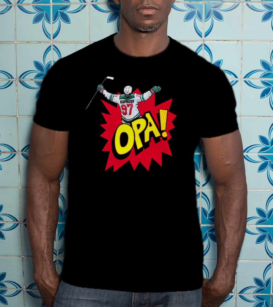 Hockeylodge Store Kirill Kaprizov 97 Opa Explosion T-Shirt