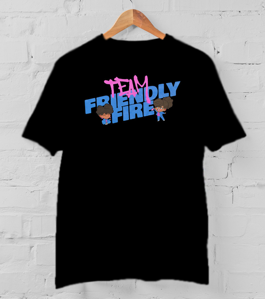 Rooster Teeth Store Team Friendly Fire Cartoon Characters T-Shirt