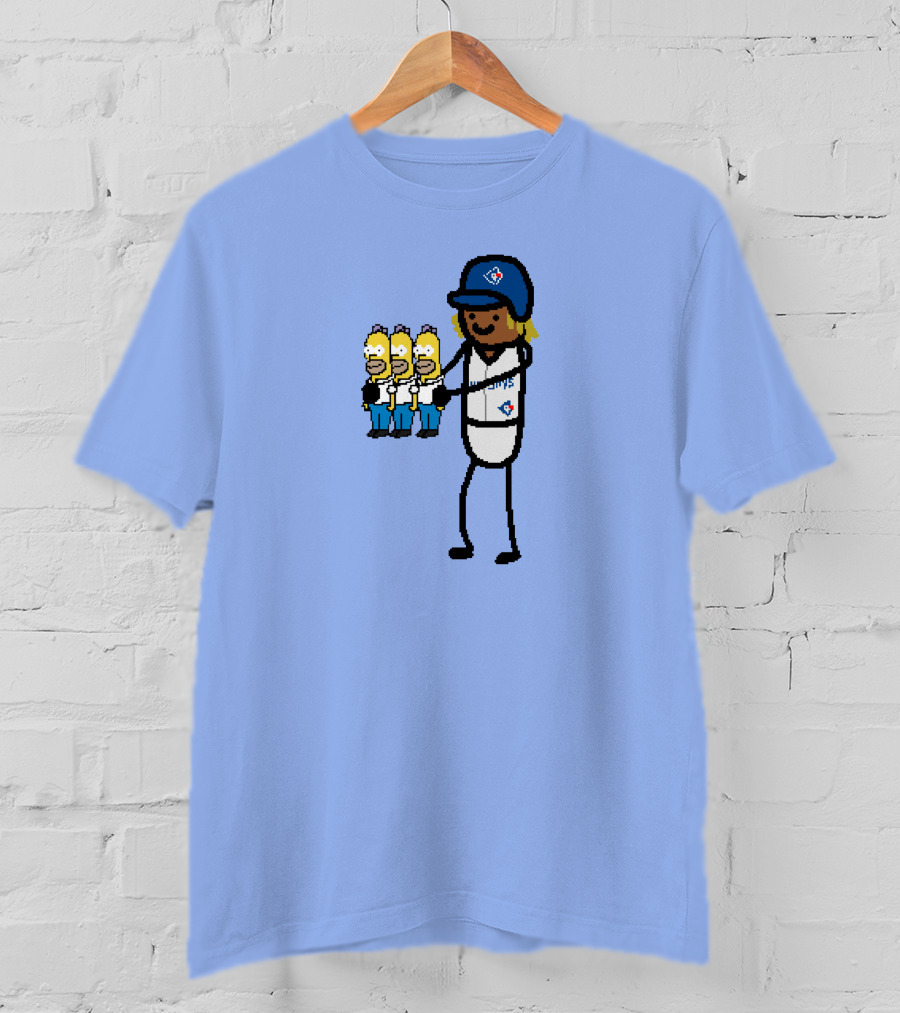 Toronto Blue Jays Vladimir Guerrero Jr. Holding Cartoon Characters And Three Homers T-Shirt