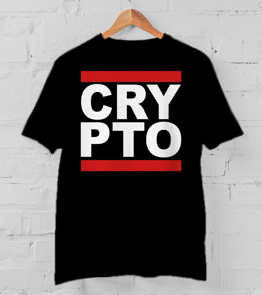 CRYPTO Bold Text Red Accents T-Shirt