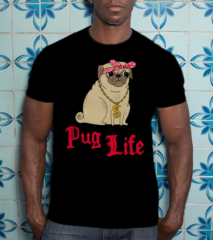 Gemma Correll Pug Life Dollar Sign Chain Bandana T-Shirt
