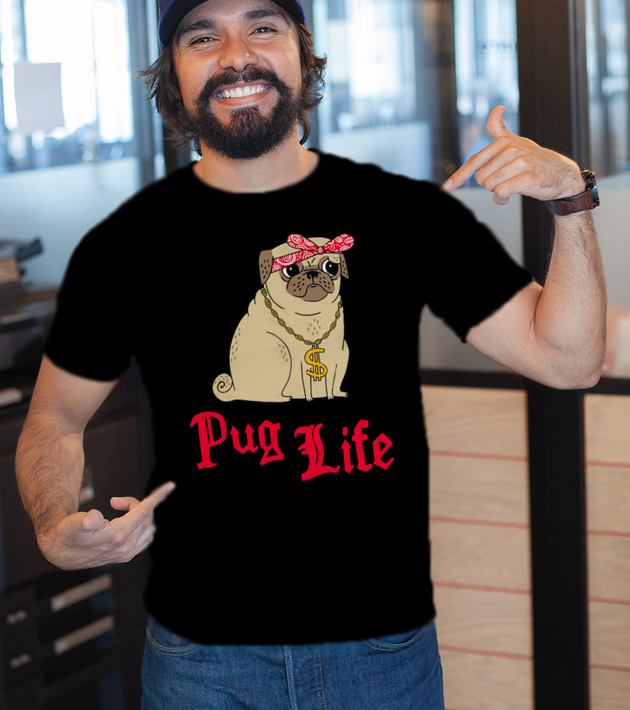 Gemma Correll Pug Life Dollar Sign Chain Bandana T-Shirt