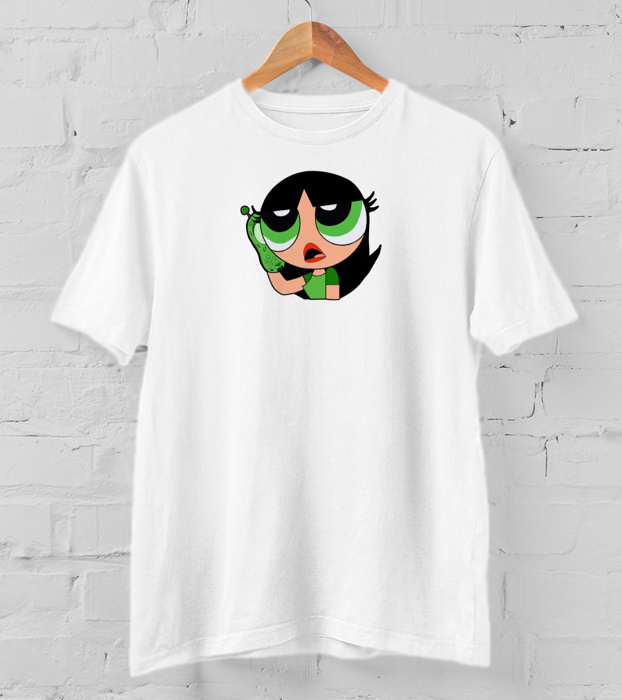 The Powerpuff Girls Buttercup Talking To Broccoli Phone Animation T-Shirt