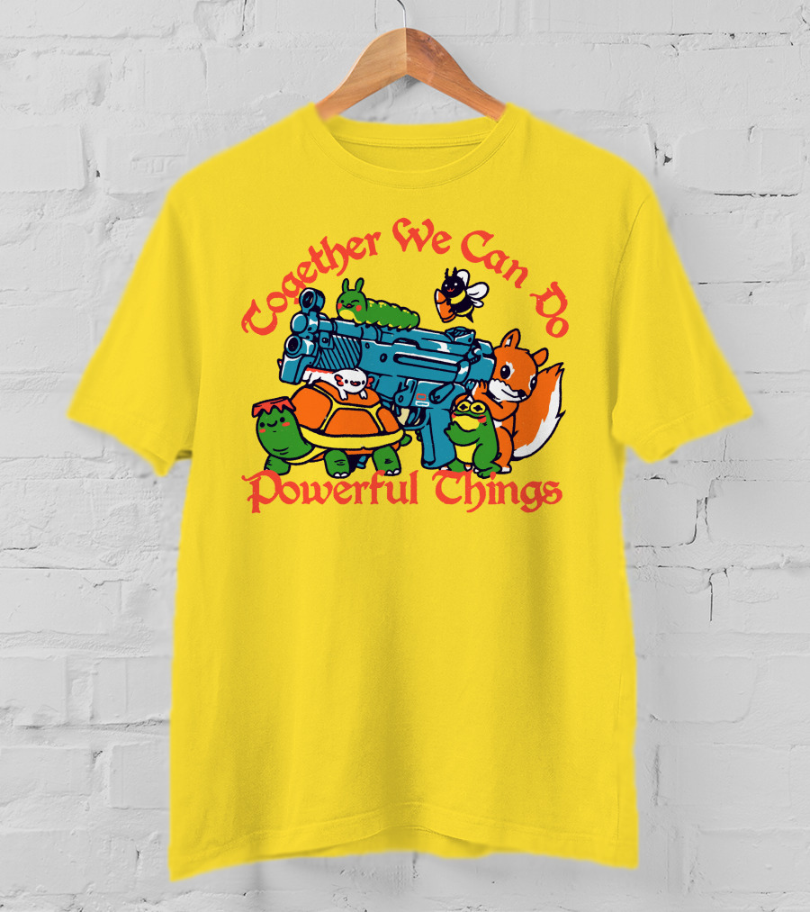 Together We Can Do Powerful Things Animals And Blue Water Gun T-Shirt