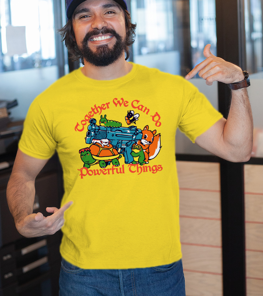 Together We Can Do Powerful Things Animals And Blue Water Gun T-Shirt