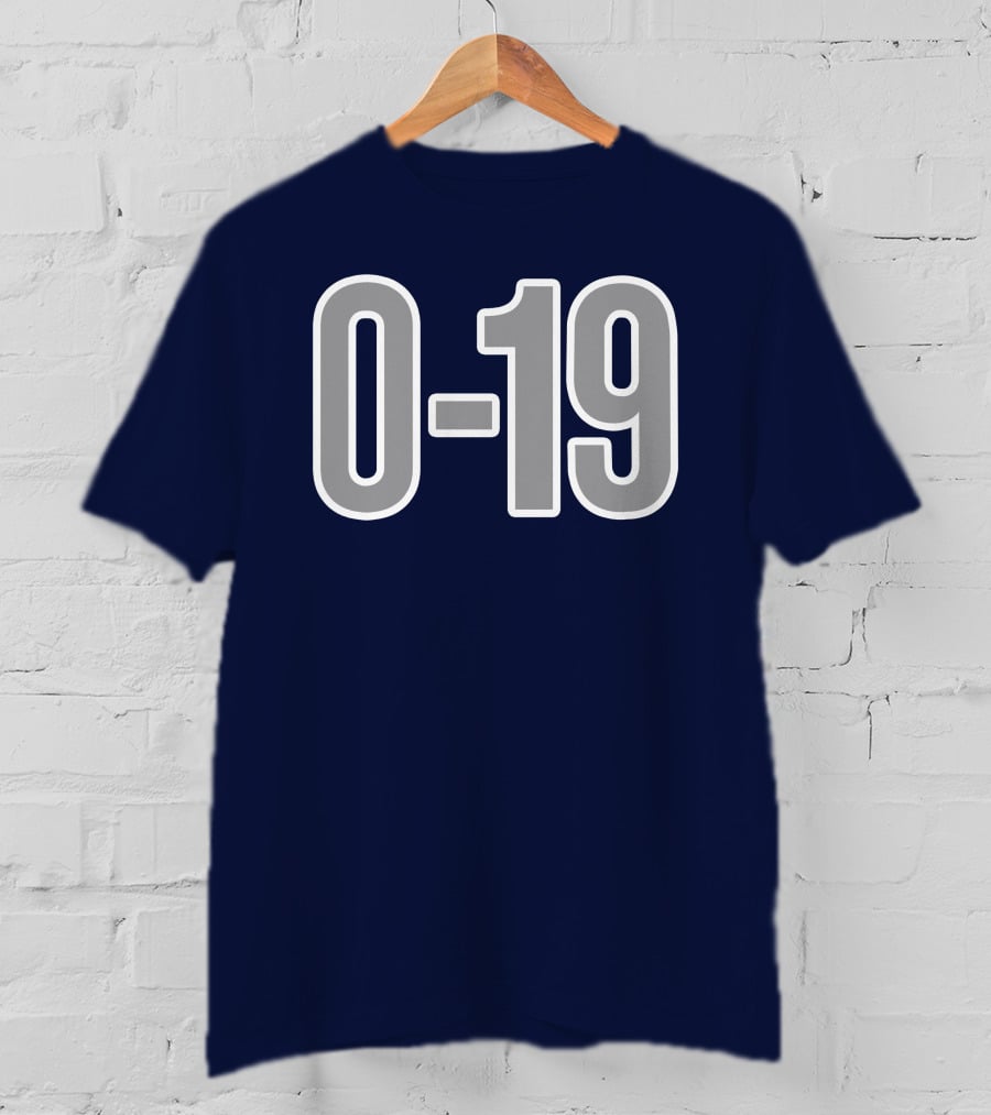 Casual Hoya Celebrate Georgetown's Record 0 19 Navy Blue T-Shirt