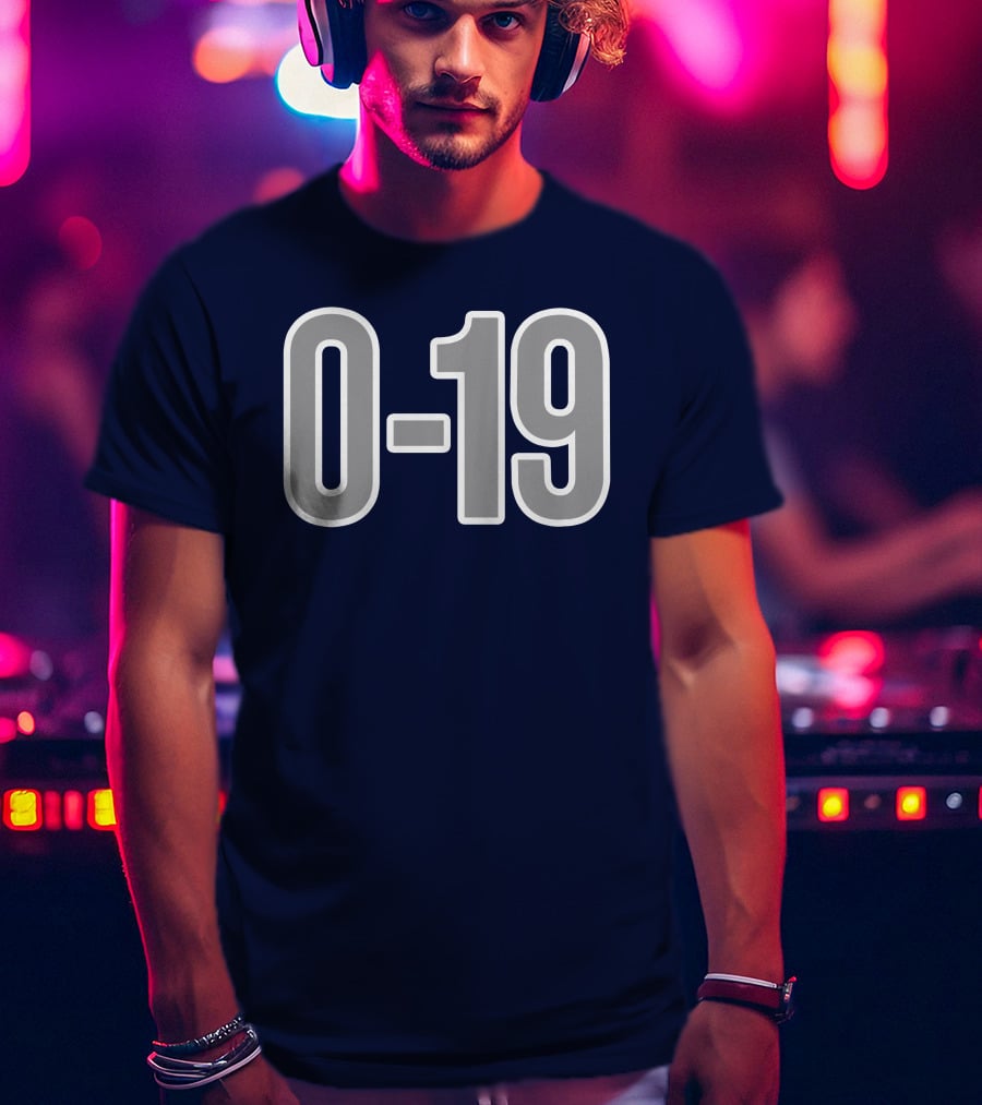 Casual Hoya Celebrate Georgetown's Record 0 19 Navy Blue T-Shirt
