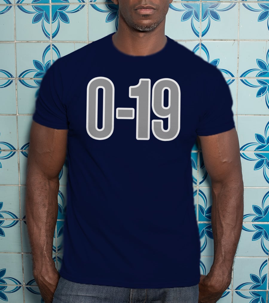 Casual Hoya Celebrate Georgetown's Record 0 19 Navy Blue T-Shirt