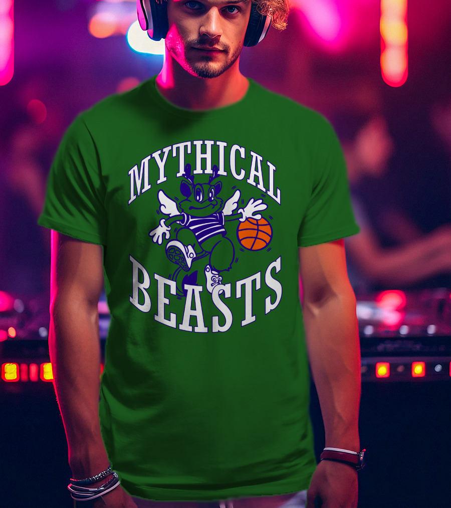 Mythical Beasts 90's B Ball Wings And Hoops T-Shirt
