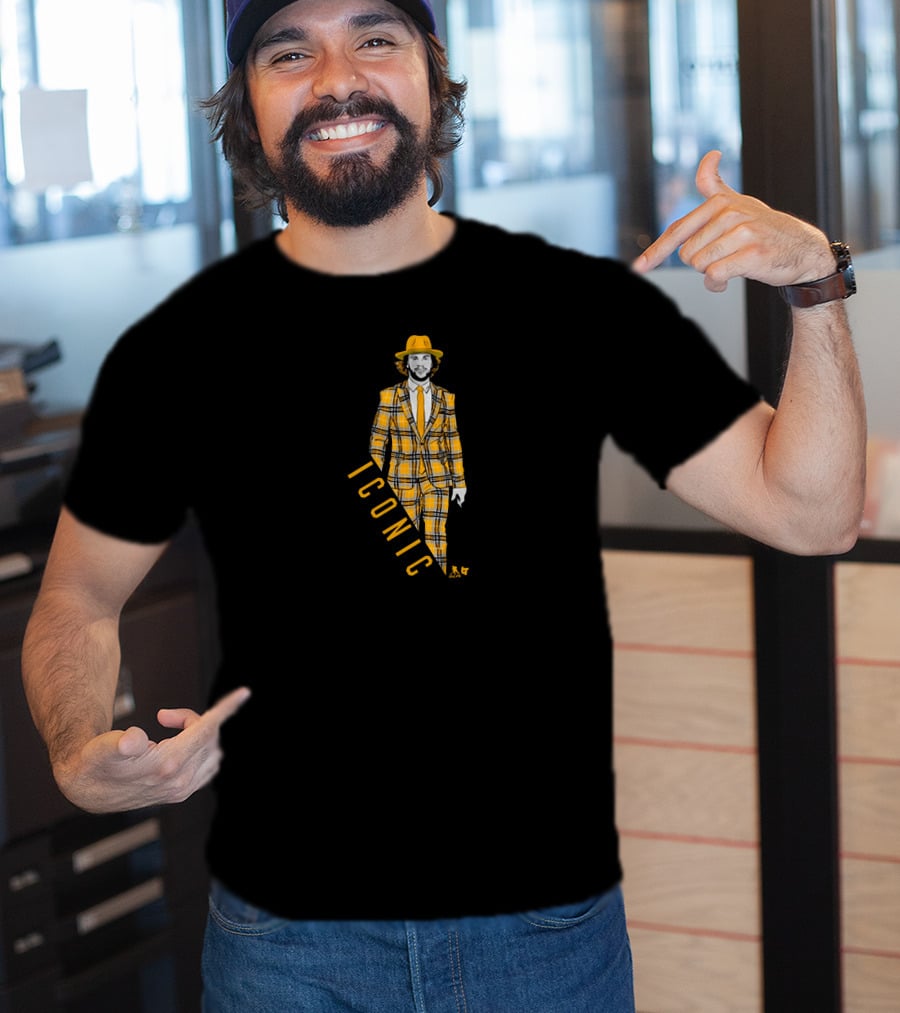 Bostonpro Shop David Pastrnak Iconic Plaid Suit T-Shirt