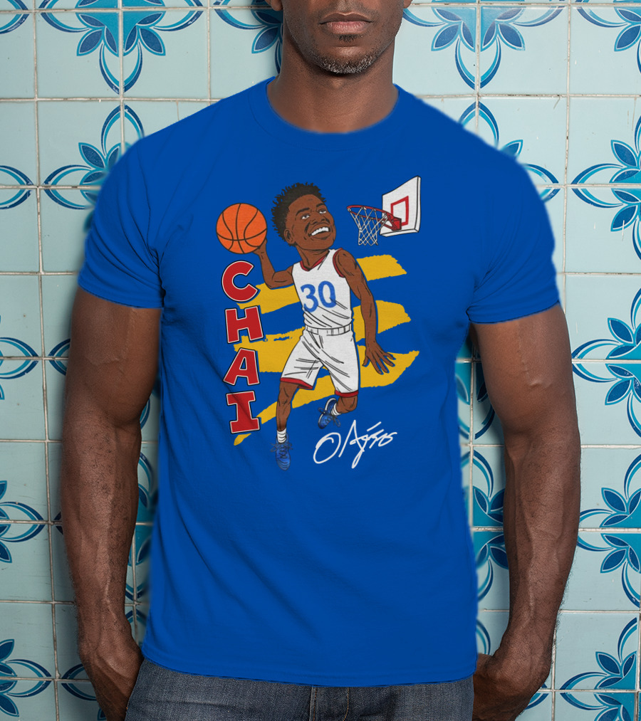Ochai Agbaji Basketball Illustration 30 Chai Charliehustle Store T-Shirt