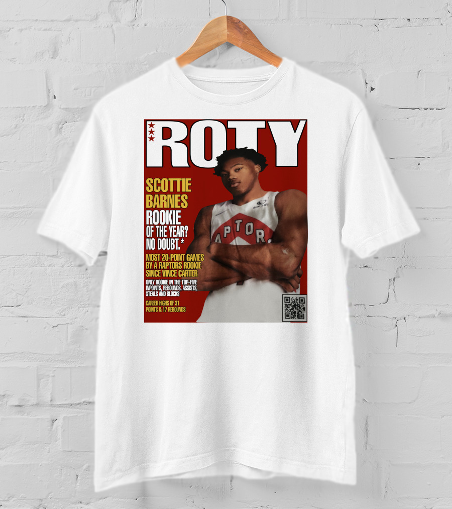 Scottie Barnes ROTY Most 20-Point Games By Raptors Rookie Since Vince Carter T-Shirt