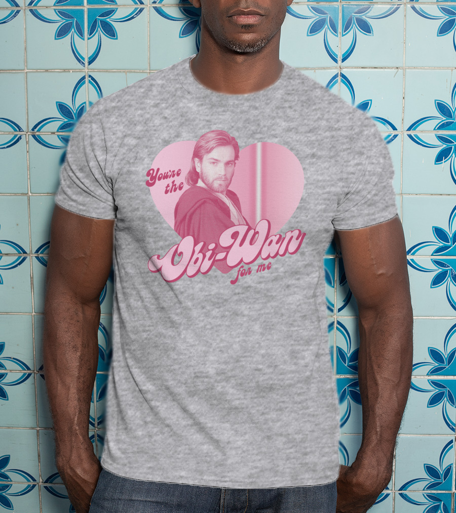 Star Wars Valentine's Day You're The Obi-Wan For Me Pink Heart T-Shirt