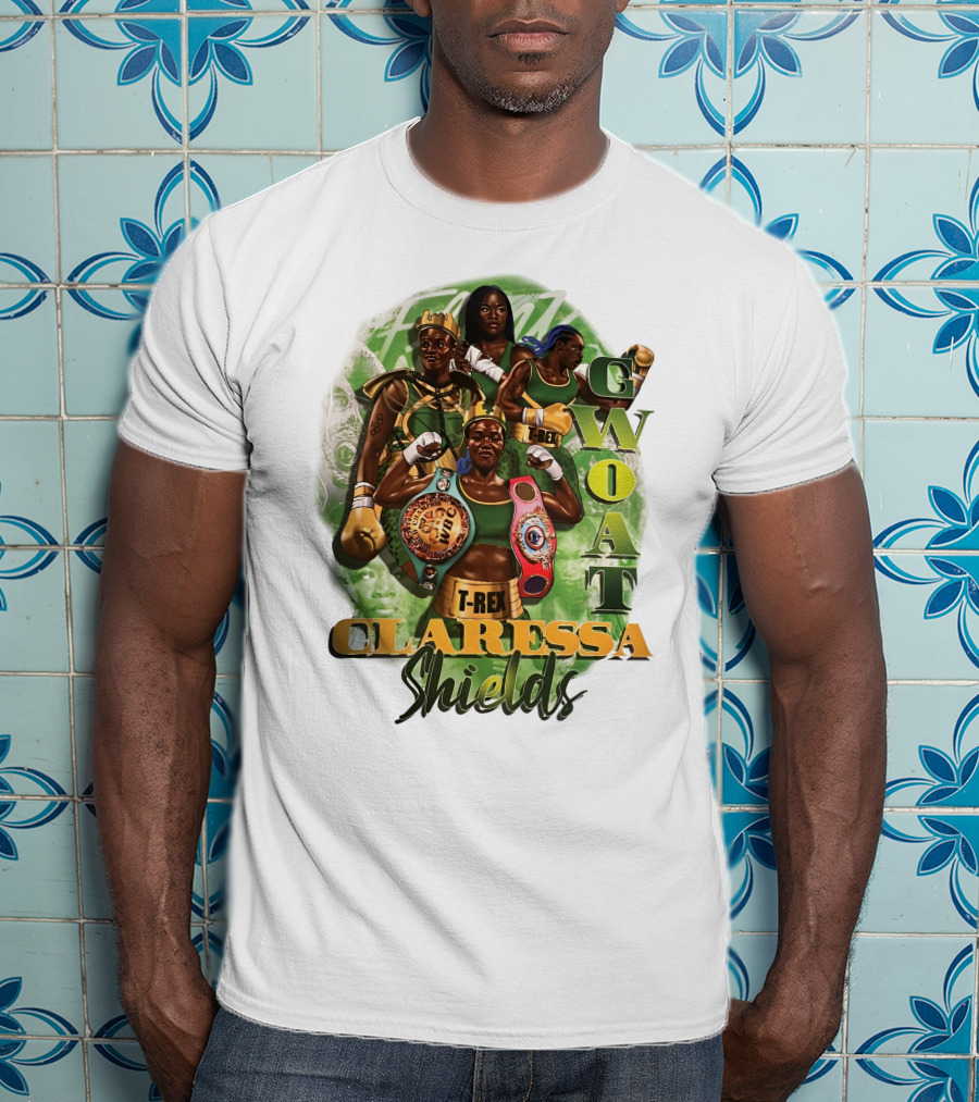Claressa Shields GWOAT T-Rex Boxing Champion T-Shirt