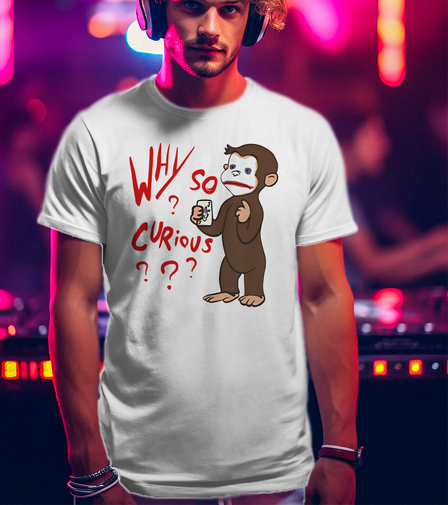 Lucca International Merch Why So Curious Curious George Joker Card T-Shirt