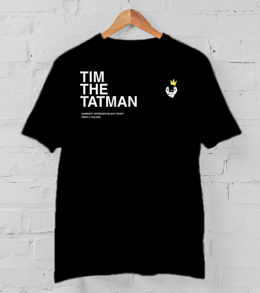 Timthetatman Garment Oversized Black Tshirt Print 2 Colors T-Shirt