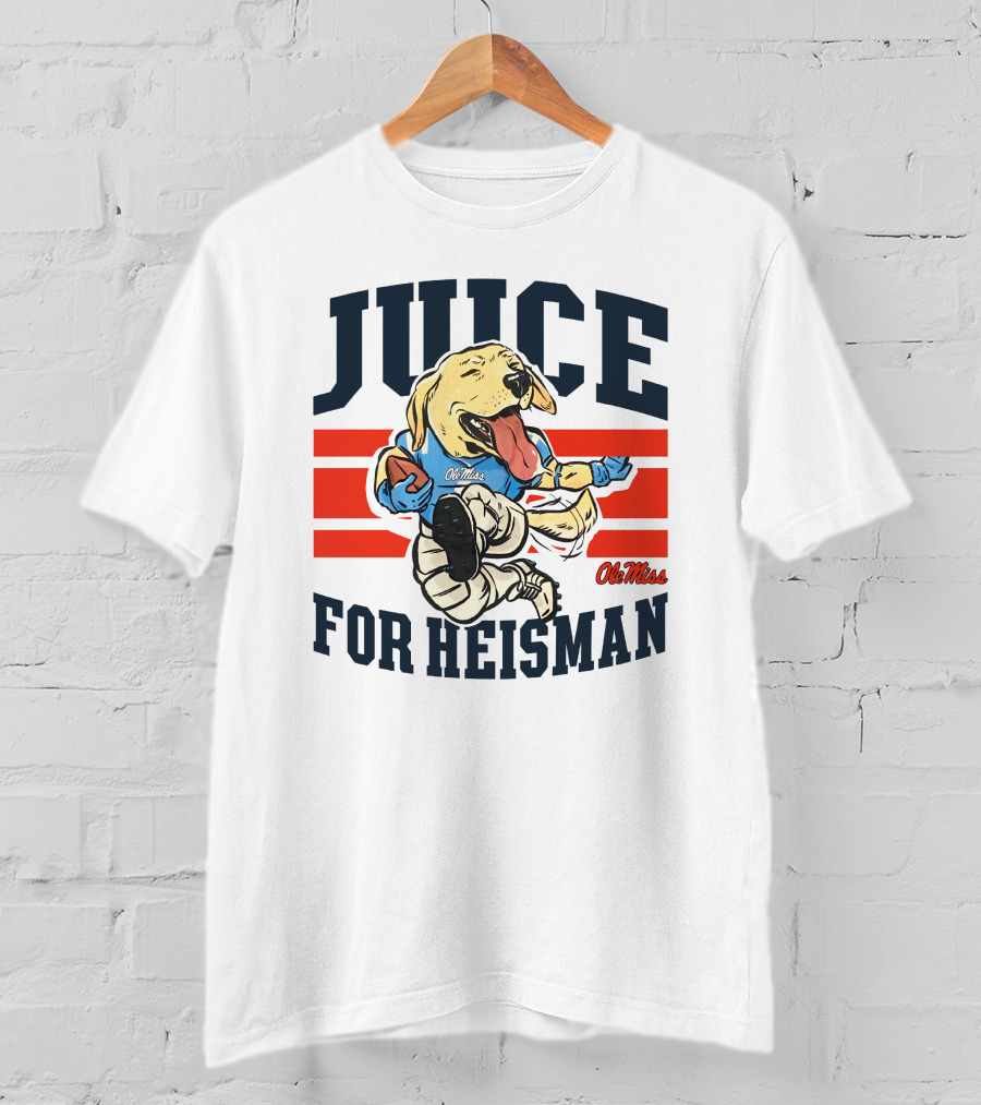 Juice For Heisman Ole Miss Dog Football Cartoon T-Shirt