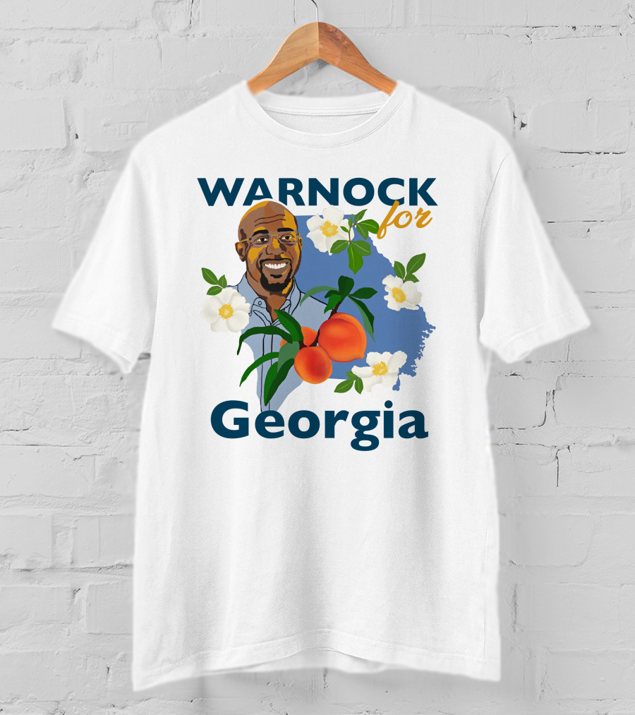 Warnock For Georgia Raphael Warnock Peaches And Blossoms T-Shirt