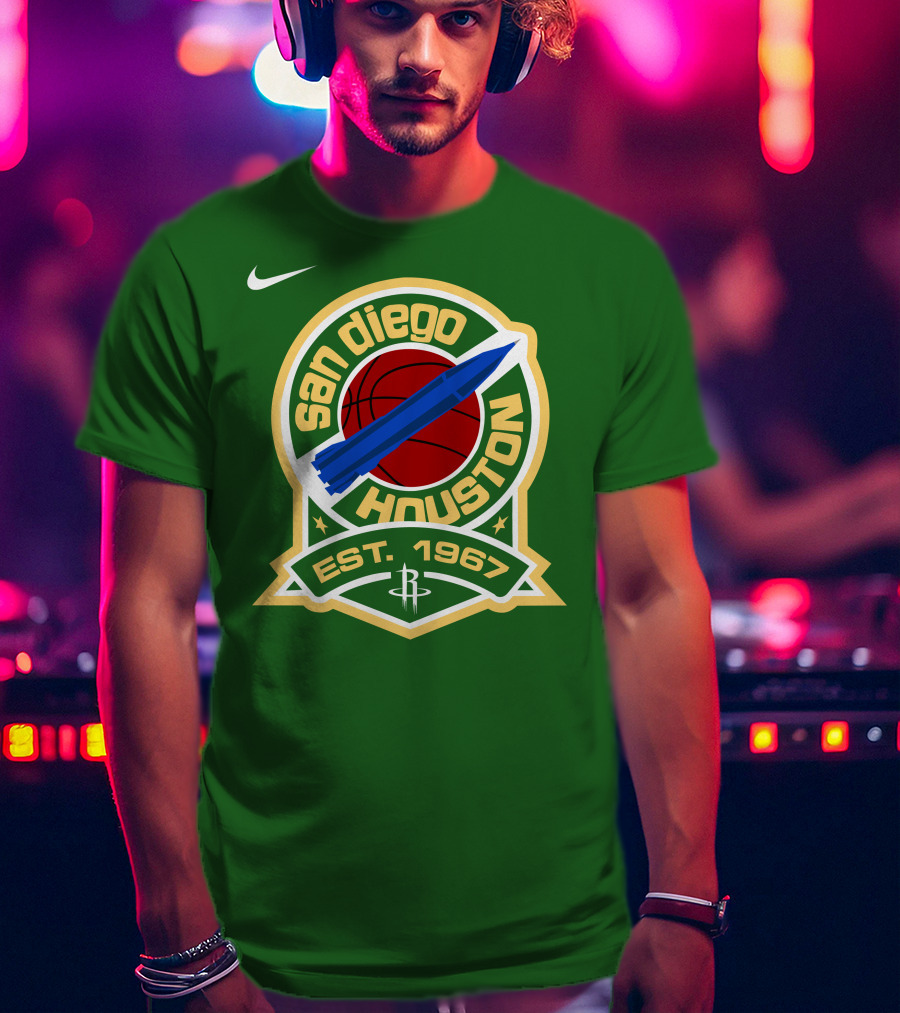 San Diego Houston Basketball Rocket Est 1967 T-Shirt