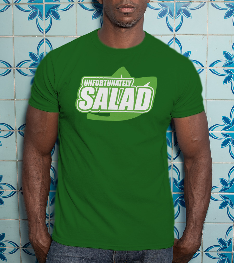 Unfortunately Salad Leaf Logo Mockup T-Shirt
