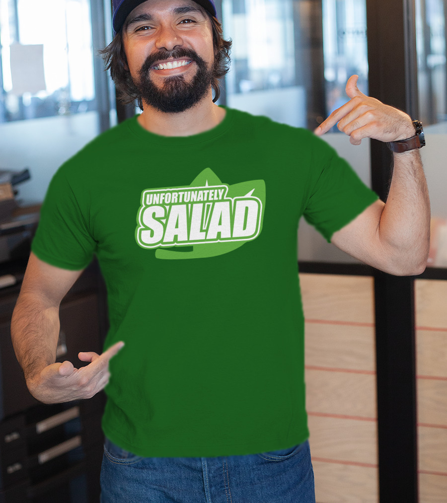 Unfortunately Salad Leaf Logo Mockup T-Shirt