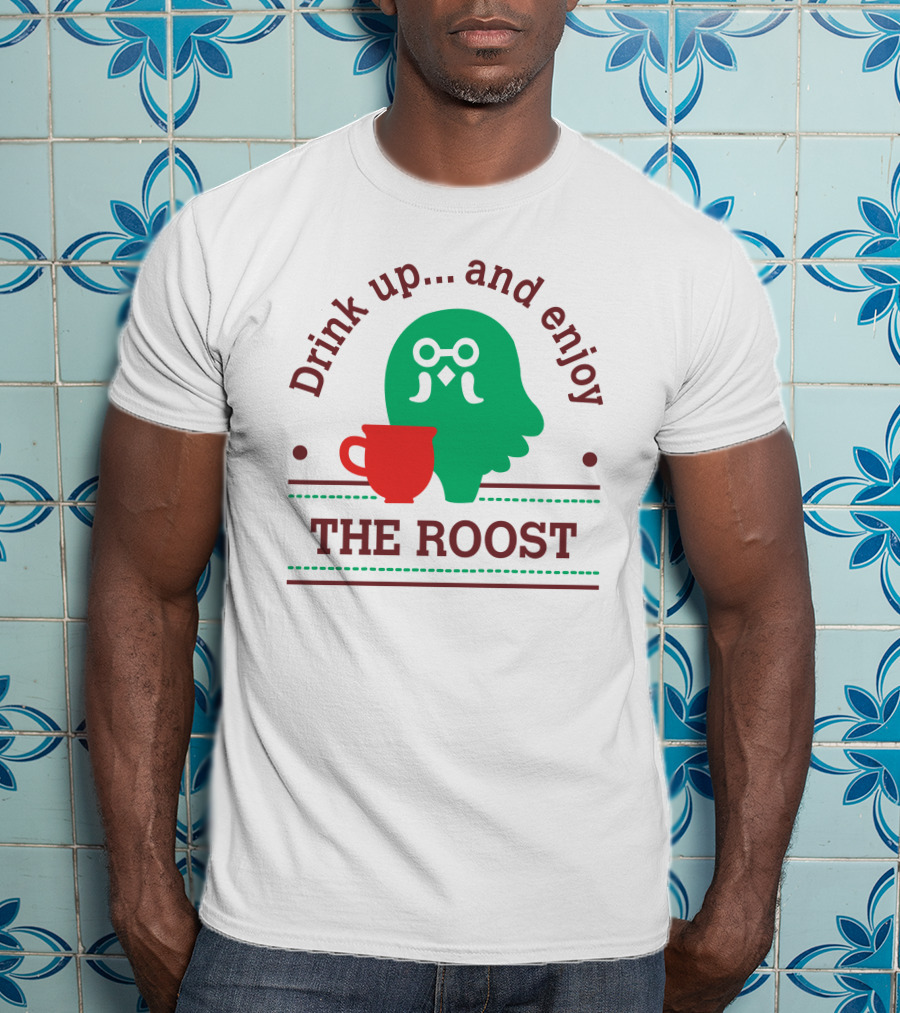 Drink Up And Enjoy The Roost Acpocketnews Owl With Coffee Cup T-Shirt
