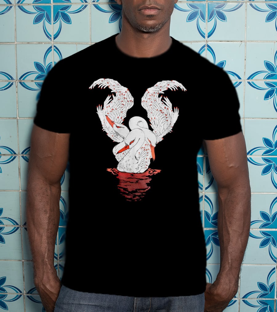 39Daph Swan Illustration White T-Shirt