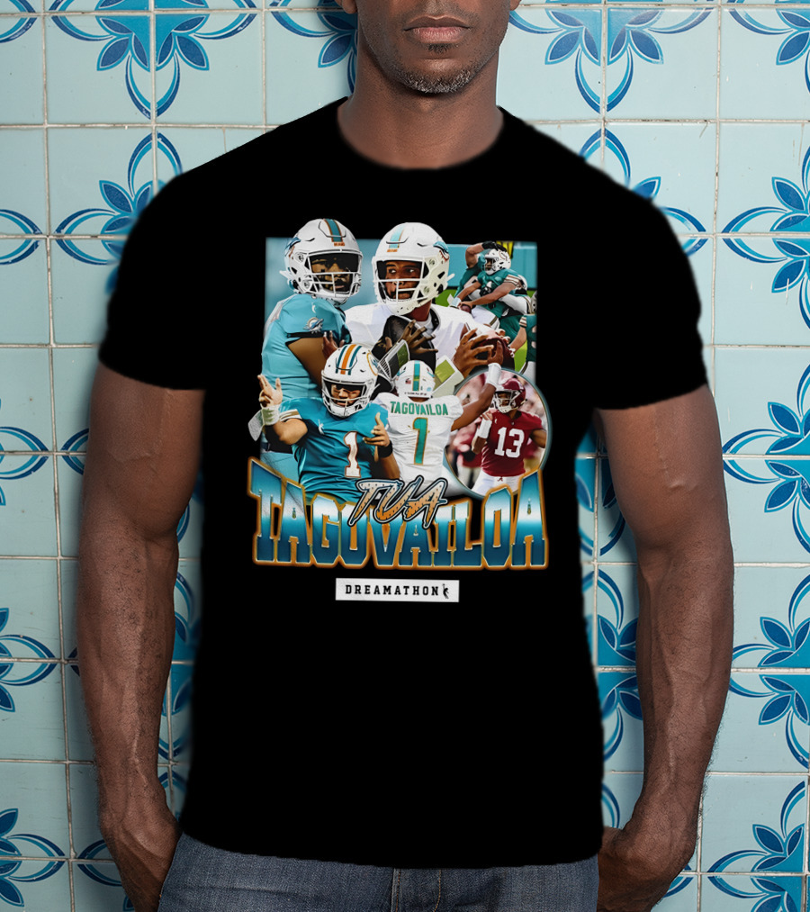 Tua Tagovailoa Dreamathon Quarterback Highlights NFL Football Action T-Shirt