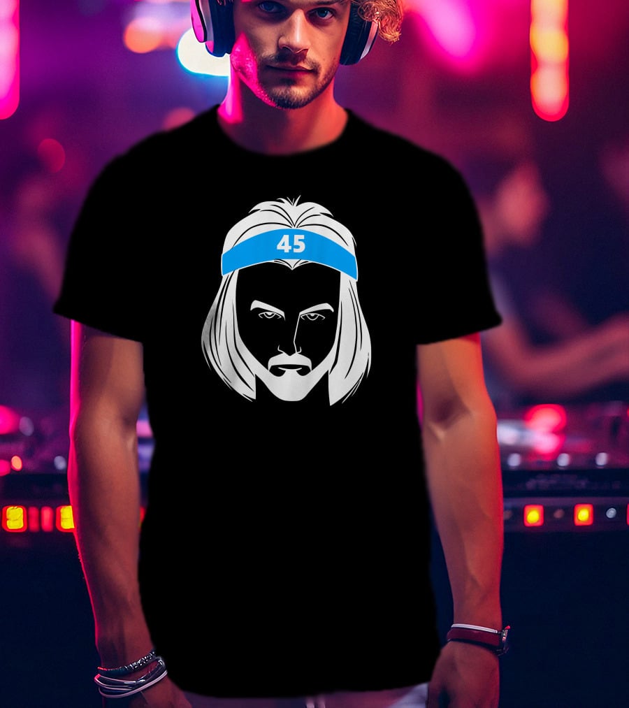 Caleb Love Wears Brady Manek 45 Headband Stencil T-Shirt