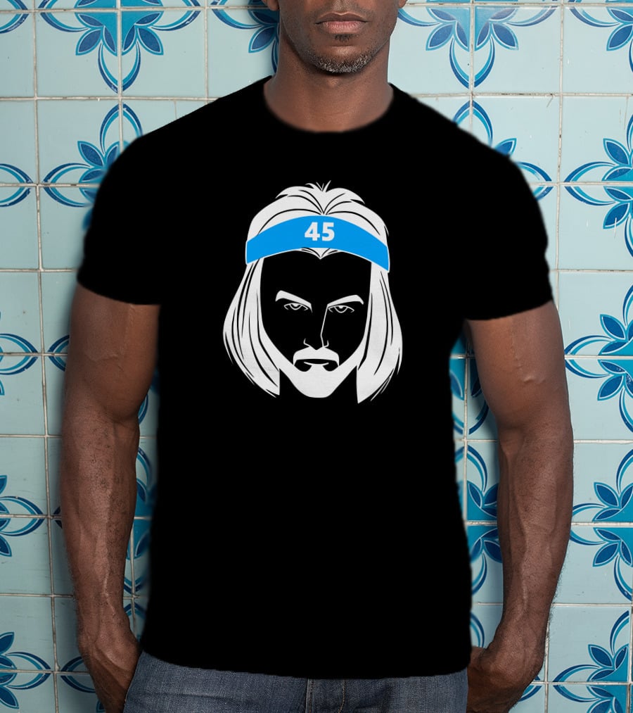 Caleb Love Wears Brady Manek 45 Headband Stencil T-Shirt