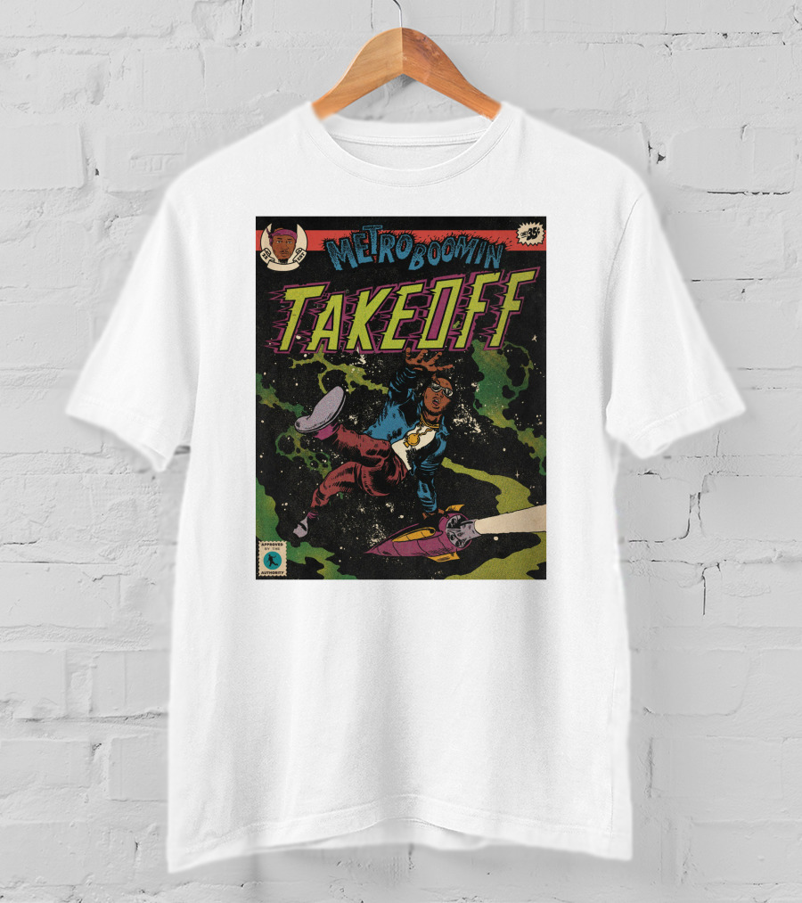 Metro Boomin Takeoff Comic Style Space Adventure T-Shirt
