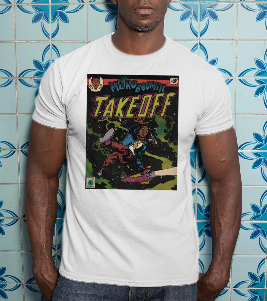 Metro Boomin Takeoff Comic Style Space Adventure T-Shirt
