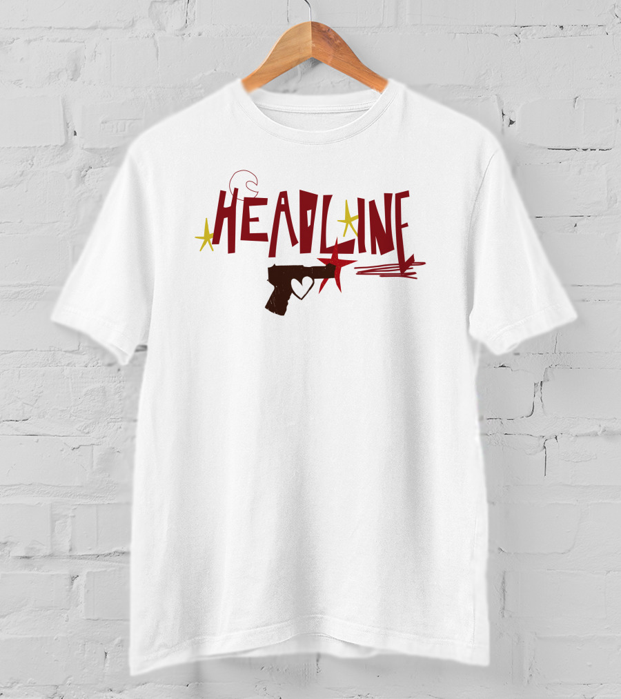 Luludrawww Headline Louis Tomlinson Heart Gun Star T-Shirt