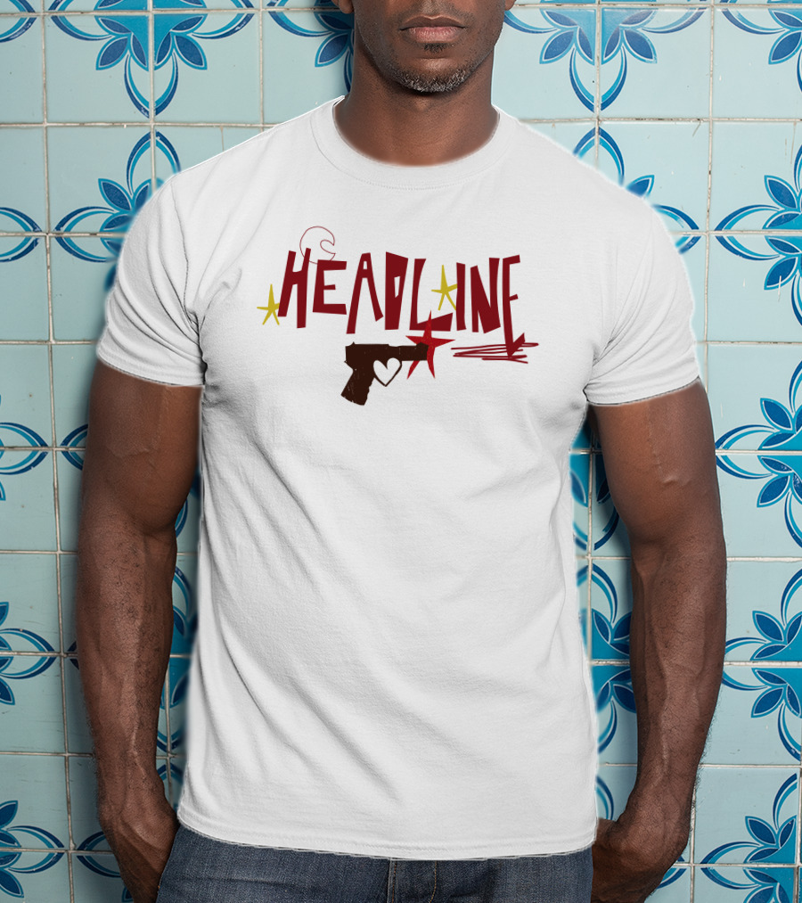 Luludrawww Headline Louis Tomlinson Heart Gun Star T-Shirt