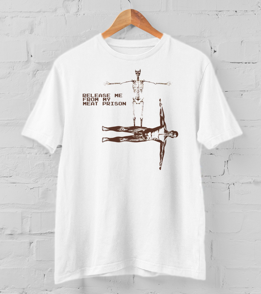 Release Me From My Meat Prison Bryson Skeleton And Human Figure T-Shirt