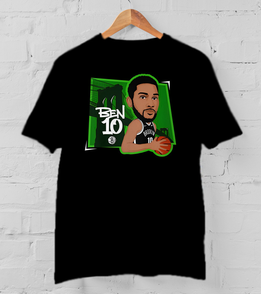 Nbacentral Ben Simmons Ben 10 Brooklyn Nets Cartoon Basketball T-Shirt