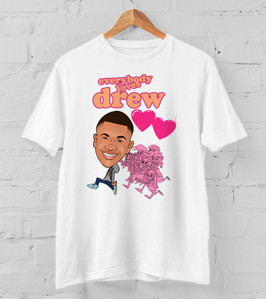 Tdashrich Tequan Richmond Everybody Loves Drew Hearts Cartoon Characters T-Shirt