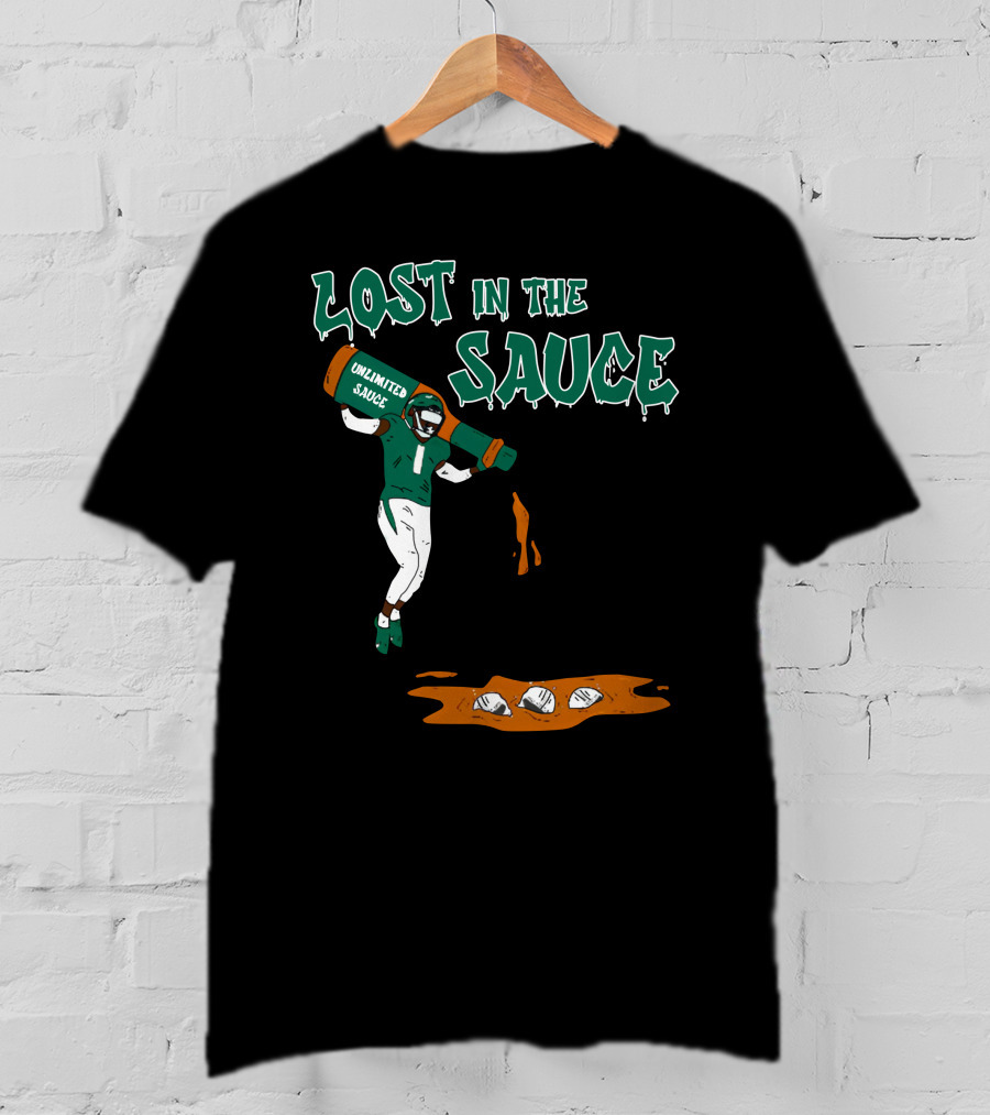 Lost In The Sauce Iamsaucegardner With Unlimited Sauce Football Player T-Shirt