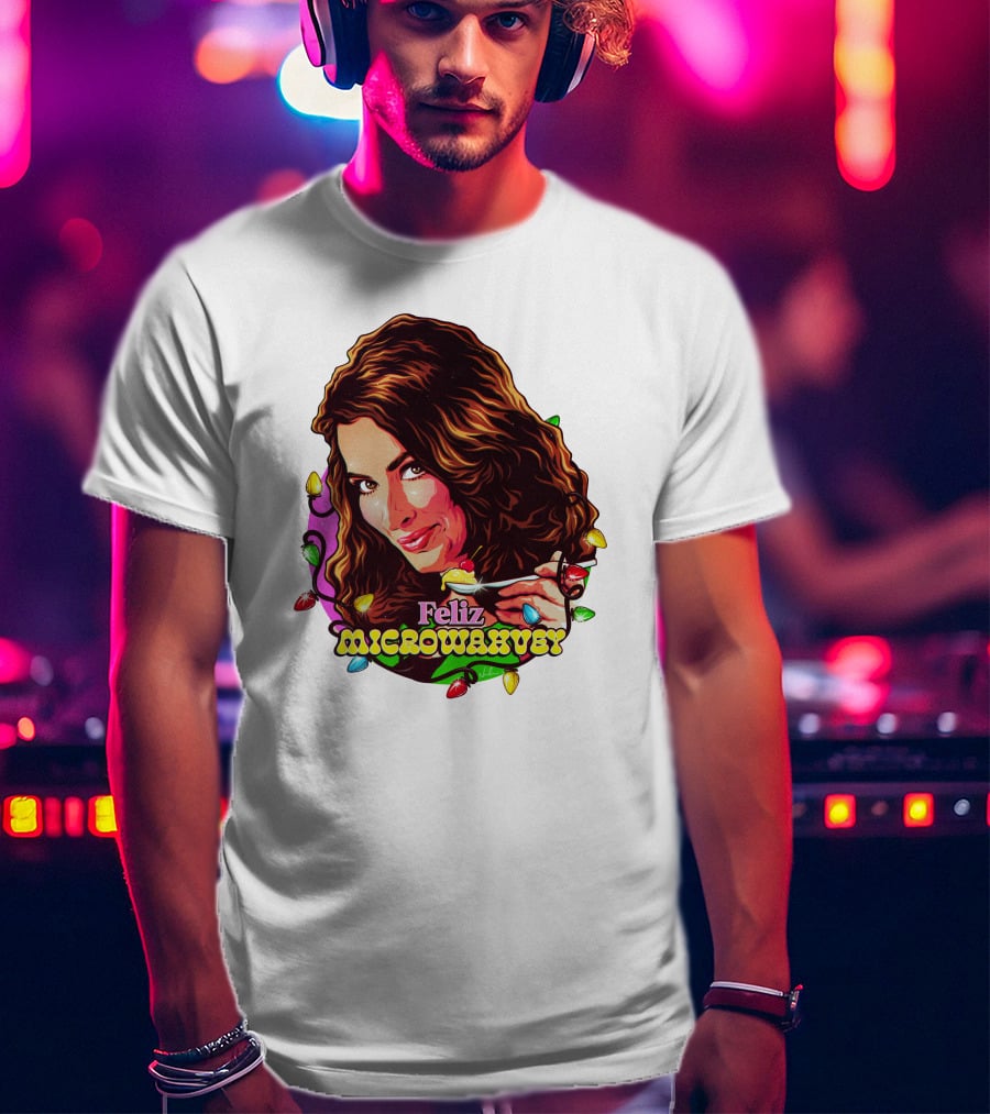 Nordacious Feliz Microwahvey Christmas Lights T-Shirt