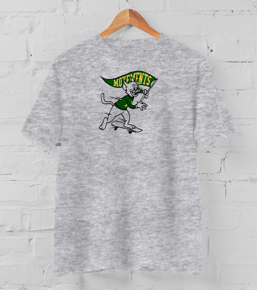 Movements Skateboarding Cat With Flag T-Shirt