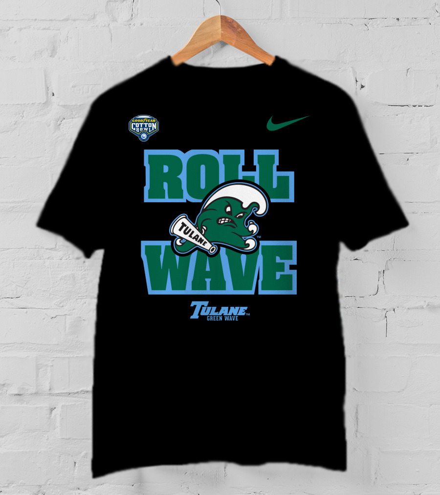GoodYear Cotton Bowl Roll Wave Tulane Green Wave T-Shirt