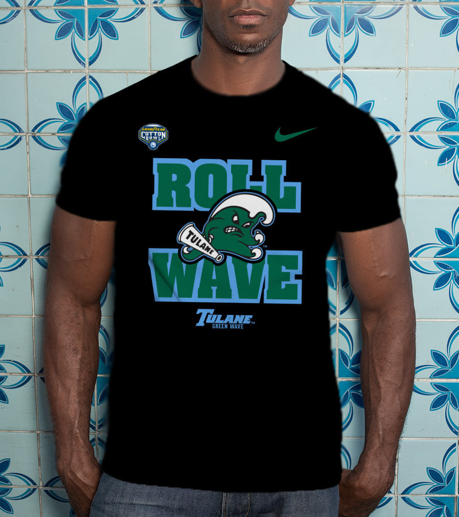 GoodYear Cotton Bowl Roll Wave Tulane Green Wave T-Shirt