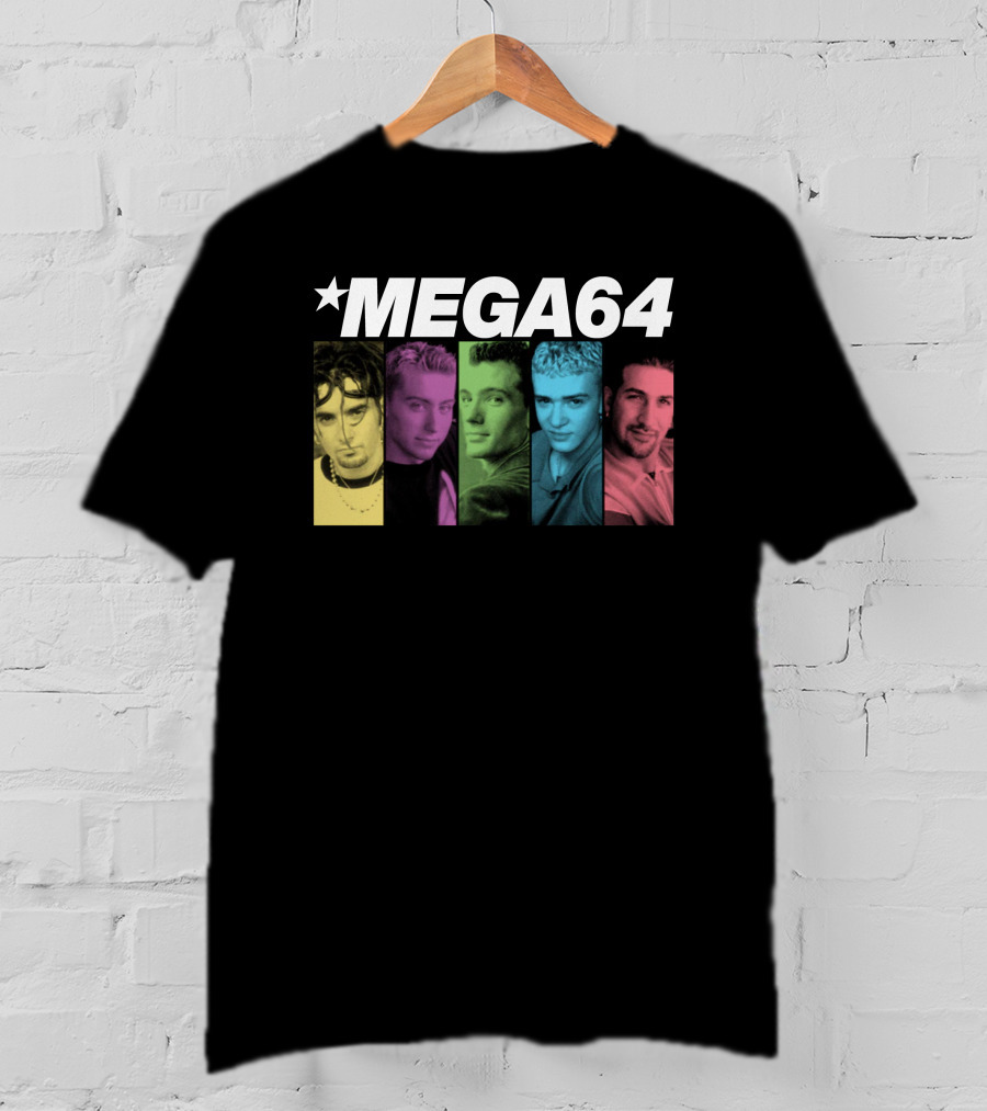 Mega64 Boy Band Colorful Pop Culture Portraits T-Shirt