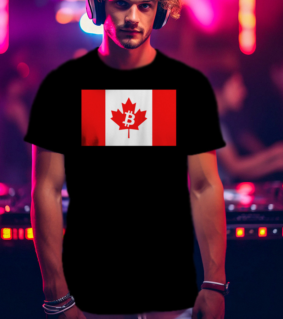 Bitcoin Canada Maple Leaf Flag Red 2 T-Shirt