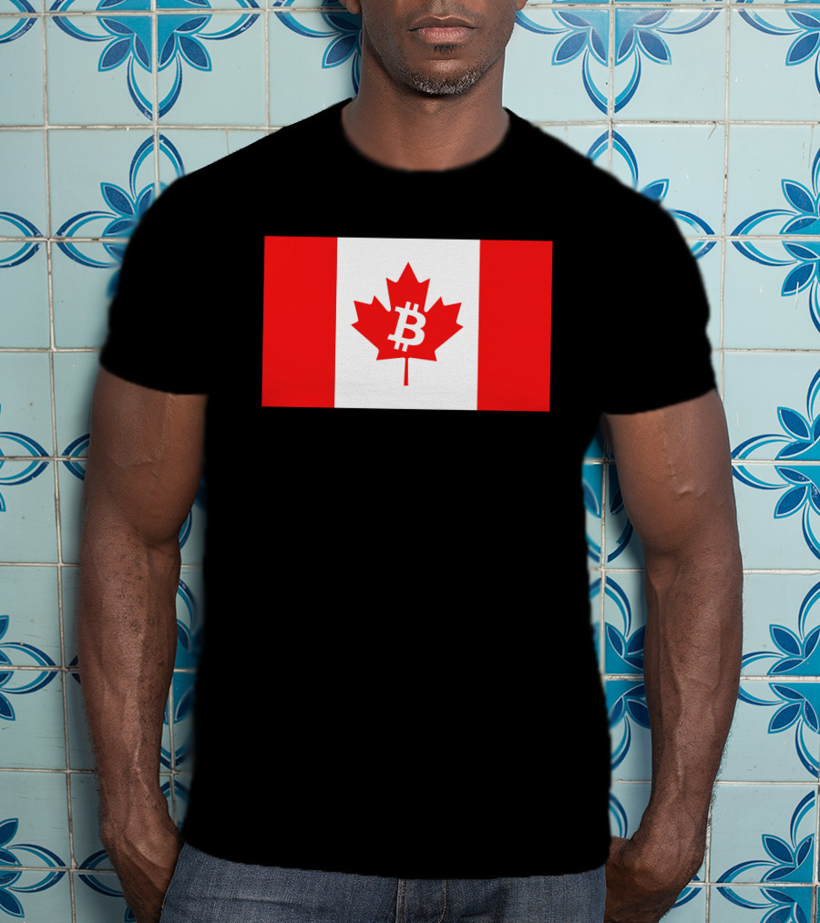 Bitcoin Canada Maple Leaf Flag Red 2 T-Shirt